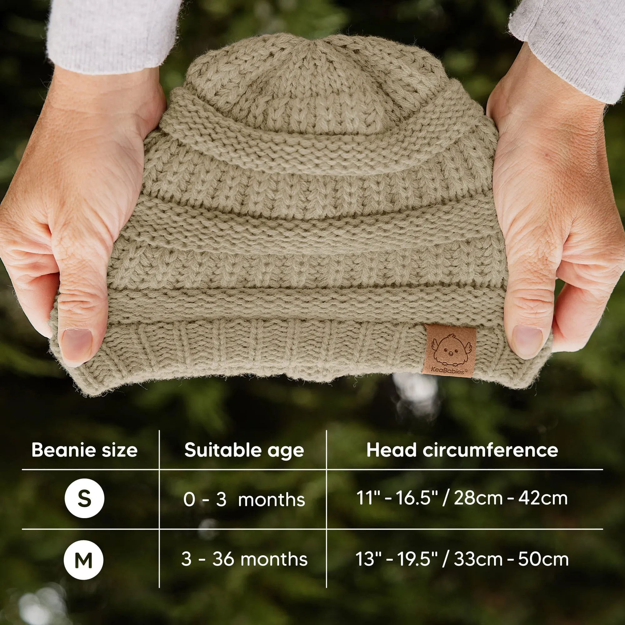 3-Pack Warmzy Baby Beanies (Latte, M)