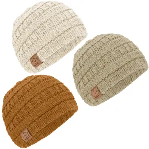 3-Pack Warmzy Baby Beanies (Latte, M)