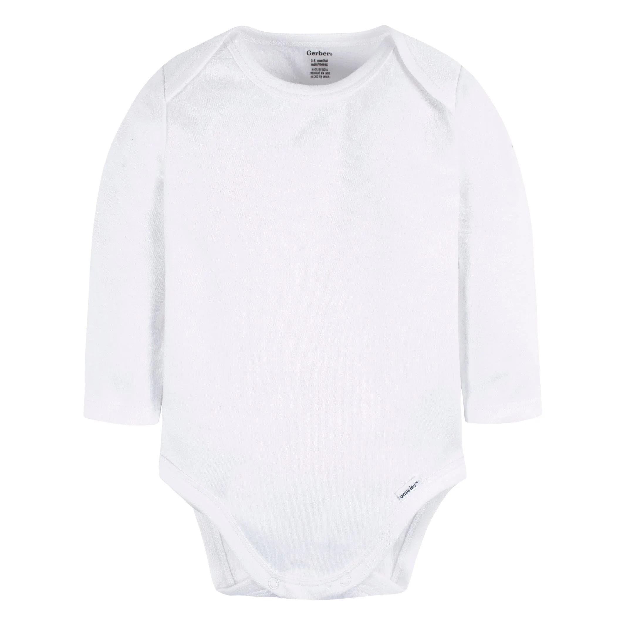 5-Pack Baby White Premium Long Sleeve Onesies® Bodysuits