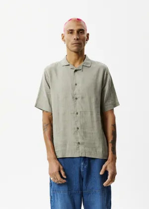 AFENDS Mens Daily - Cuban Shorts Sleeve Shirt - Olive