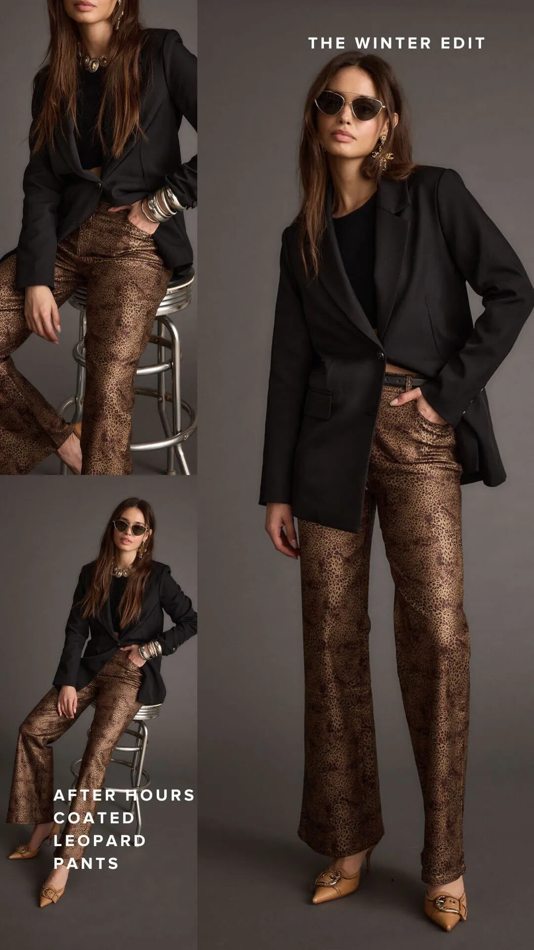 After Hours Coated Leopard Pants