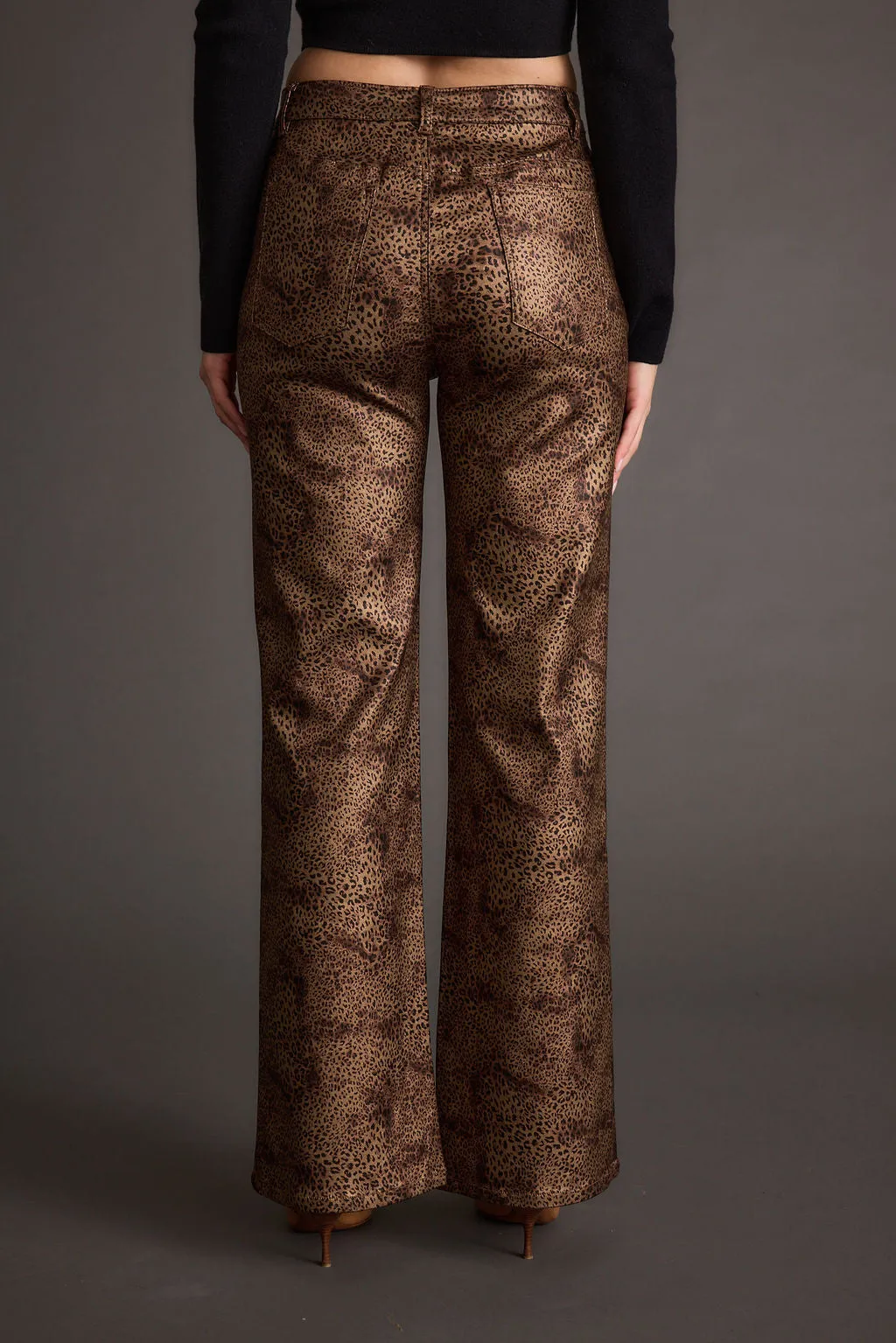 After Hours Coated Leopard Pants