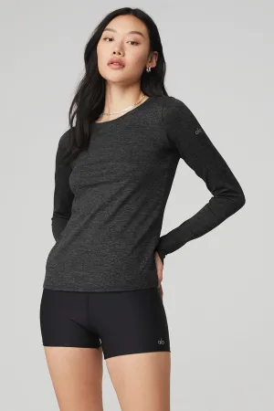 Alosoft Finesse Long Sleeve Top - Dark Heather Grey