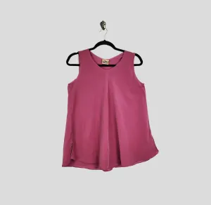 Bias Tank in Pink Charmeuse Silk