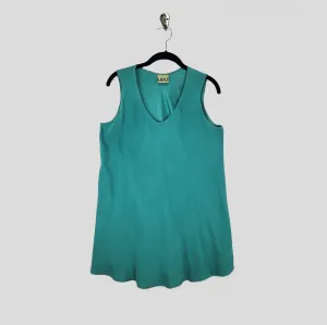 Bias Tank in Turquoise Charmeuse Silk