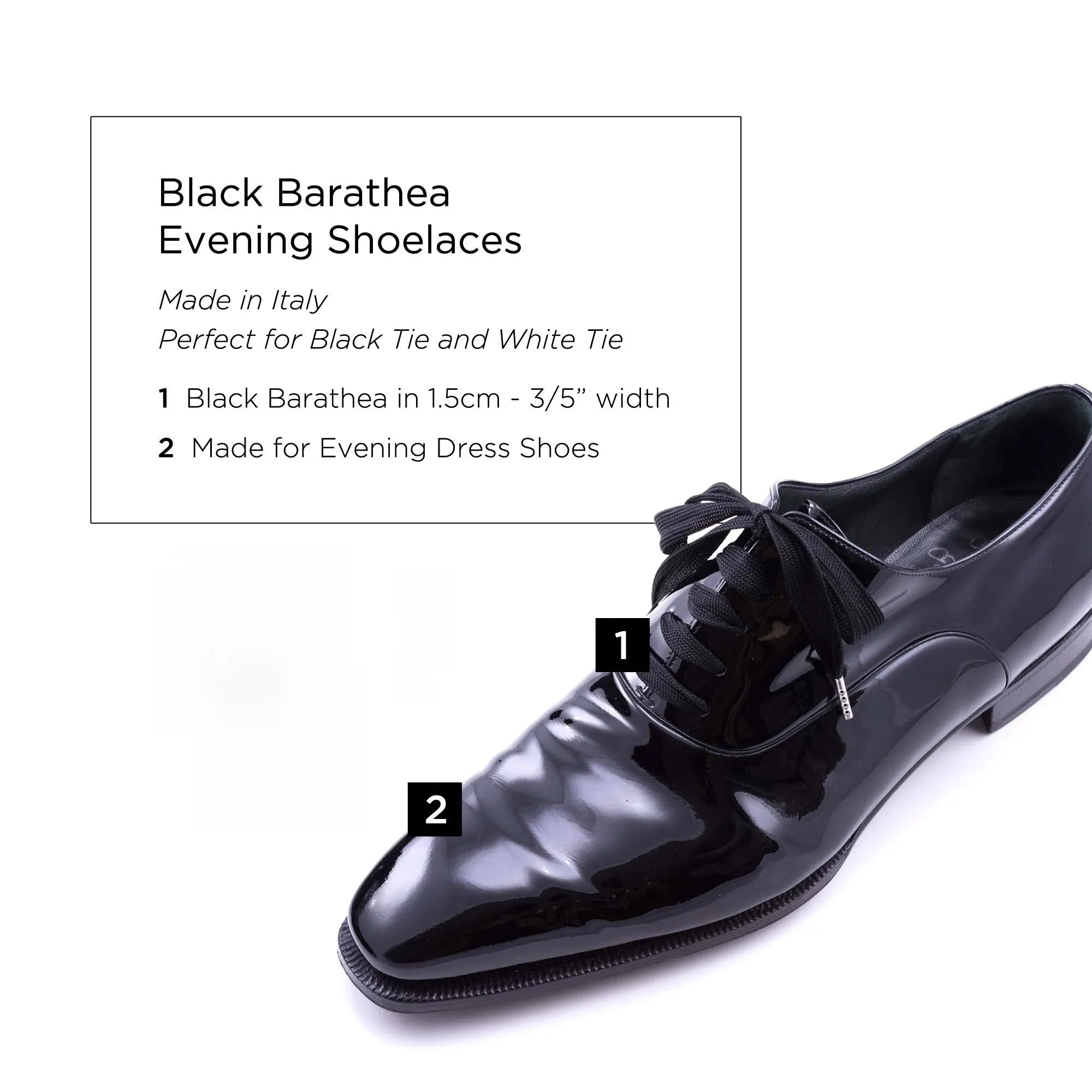 Black Barathea Evening Shoelaces