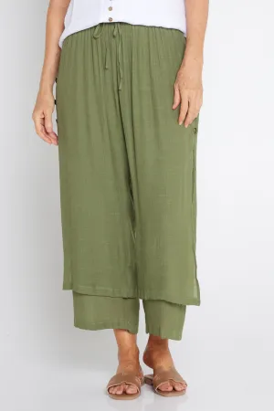 Brooke Layered Pants - Khaki