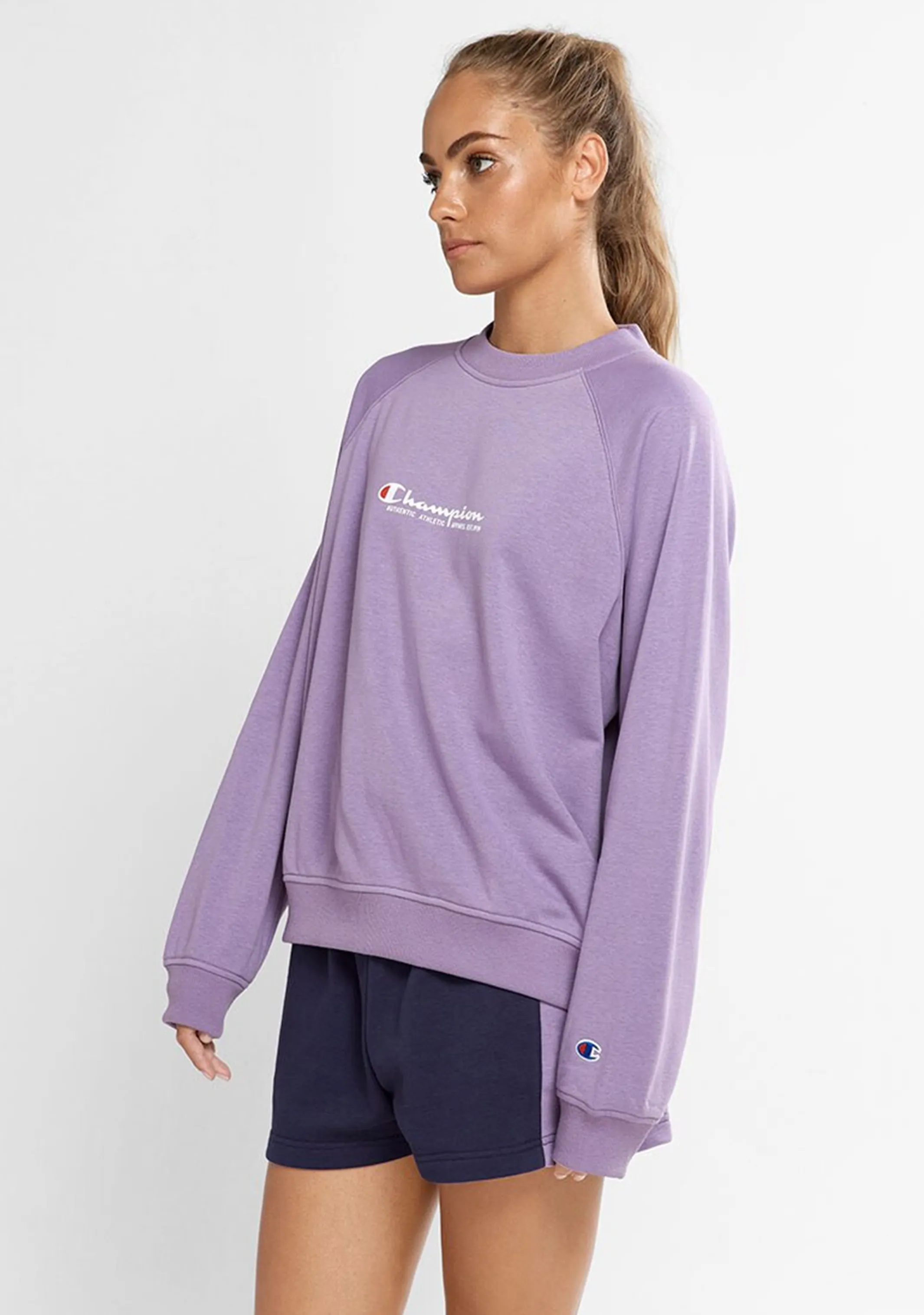 Champion Womens French Terry Script Crew <BR> CTKGN JEA