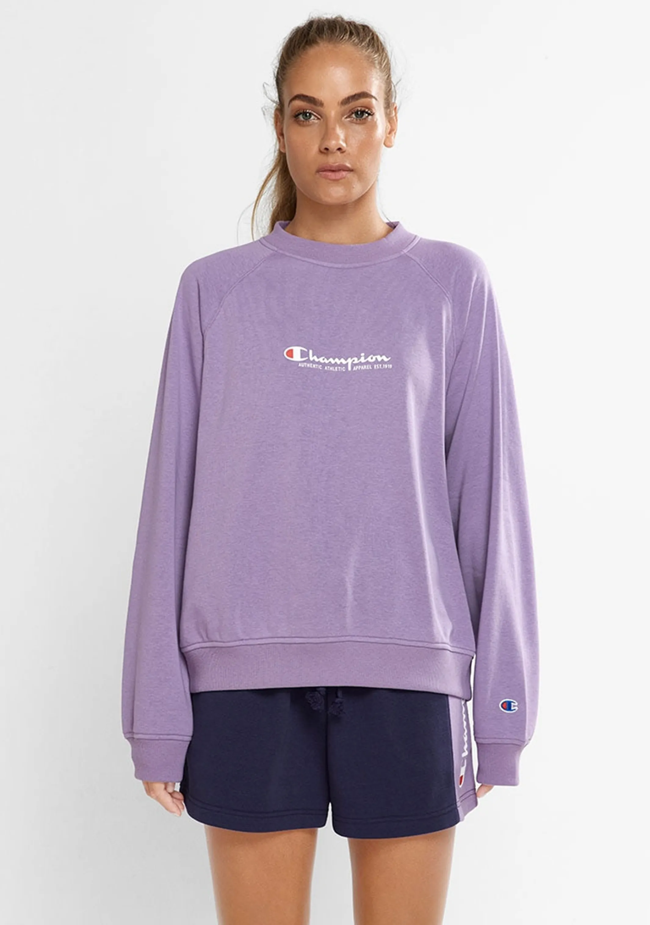 Champion Womens French Terry Script Crew <BR> CTKGN JEA