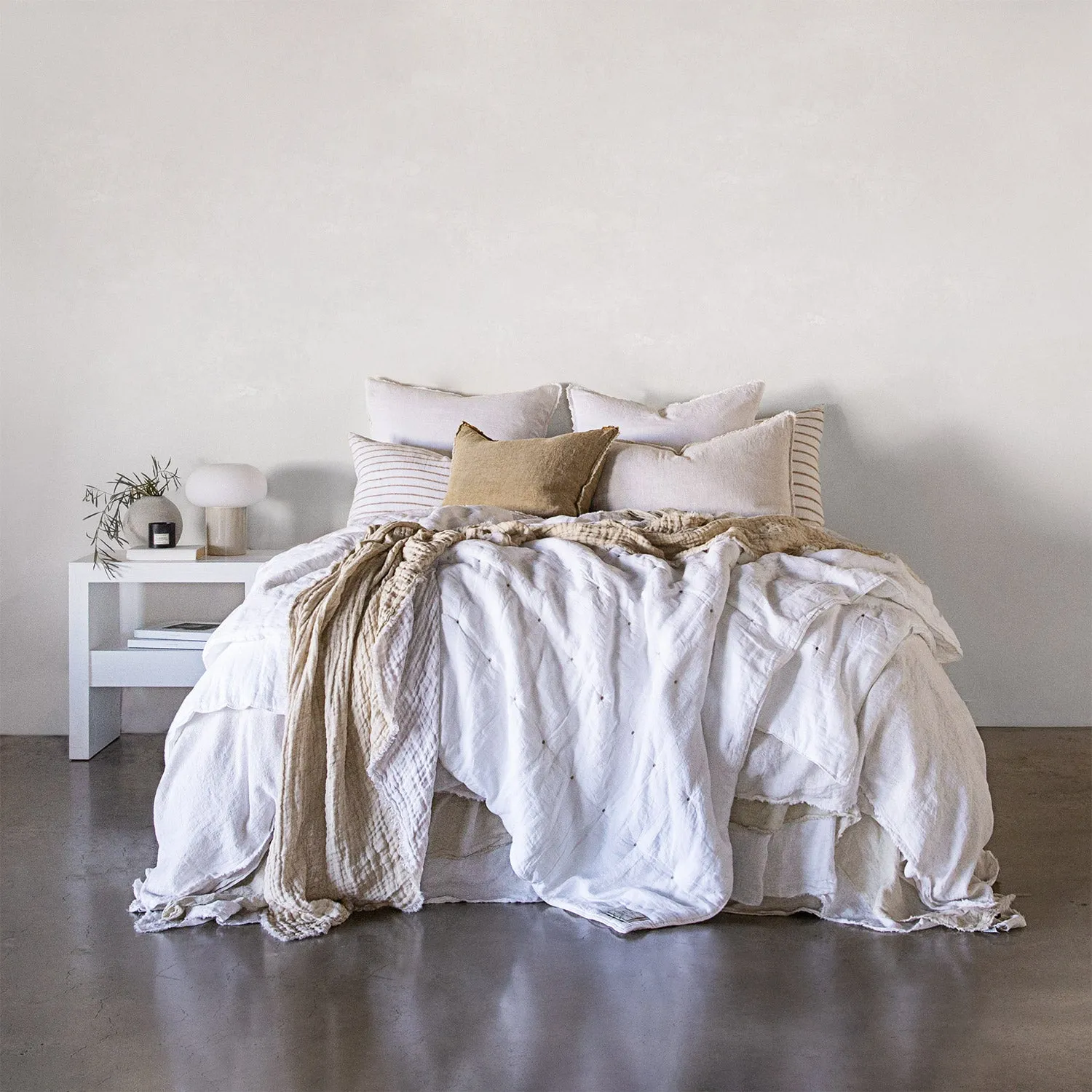 Crush Double Linen Throw Blanket - Ayrton/Sable