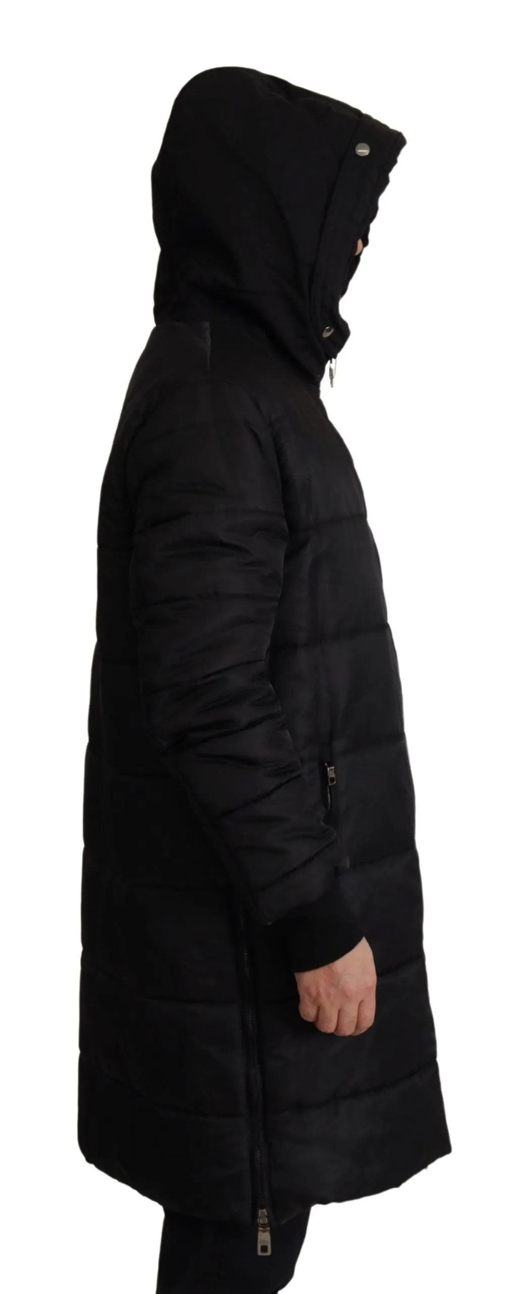 Dolce & Gabbana Elegant Black Hooded Parka Winter Jacket