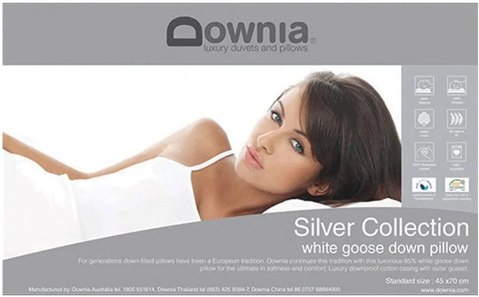 Downia Silver Collection White Goose Down Pillow