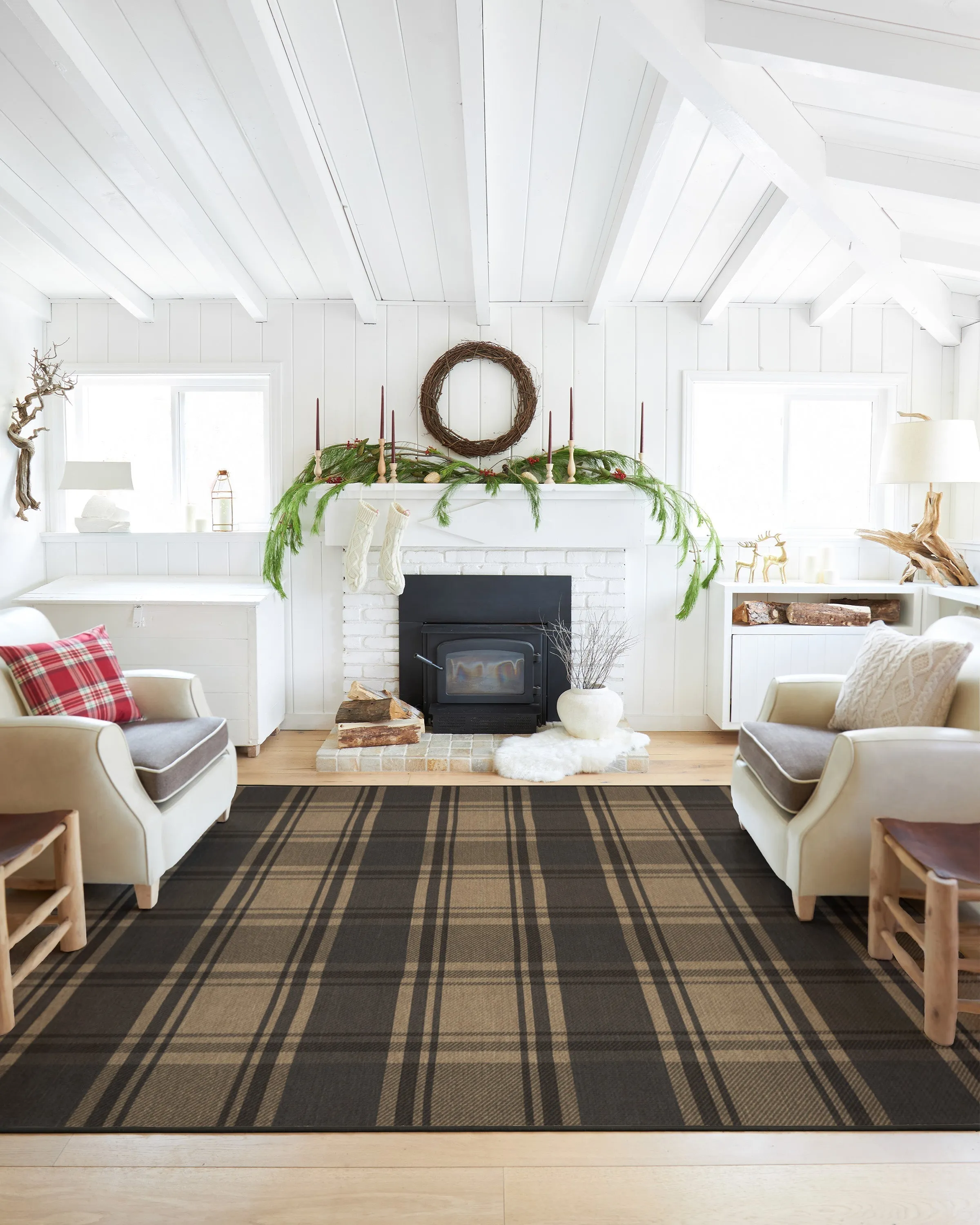 Easton Plaid Charcoal & Natural Rug