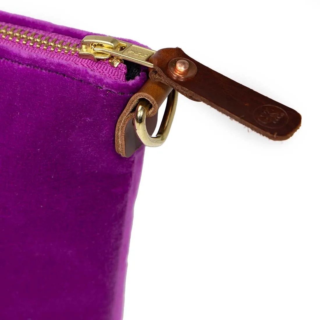 Everyday Velvet Clutch- Fuchsia