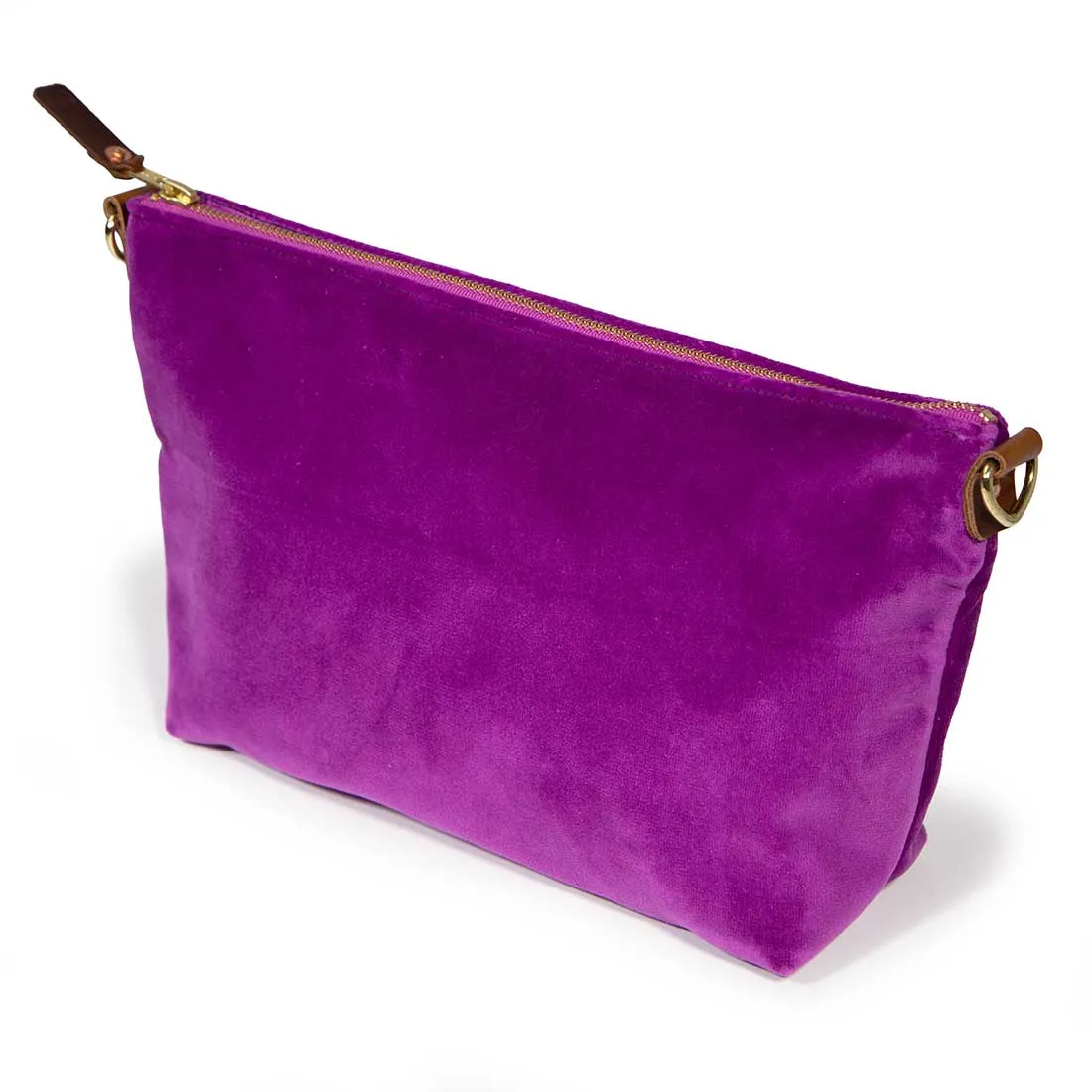 Everyday Velvet Clutch- Fuchsia