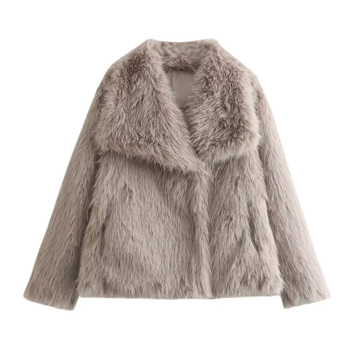 Faux Fur Oversized Fashion Thick Warm Casual Elegant Coats