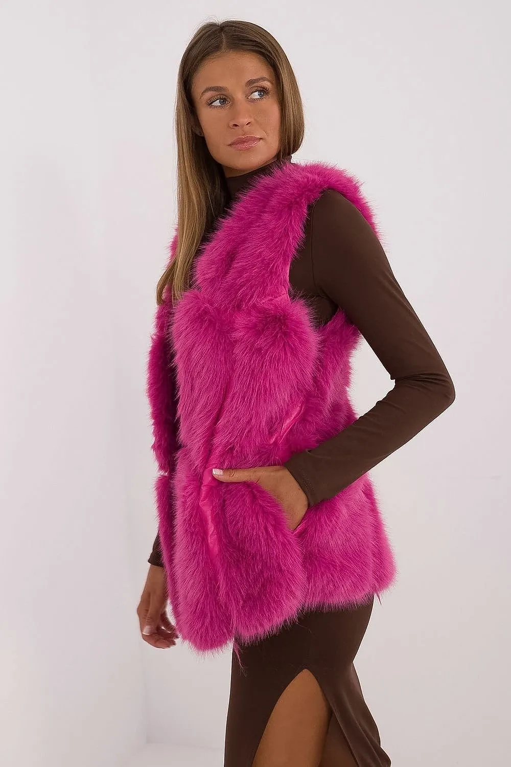 Fuchsia Fur Vest