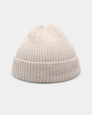 Goat Crew Fisherman Ribbed Knit Staple Beanie Tan