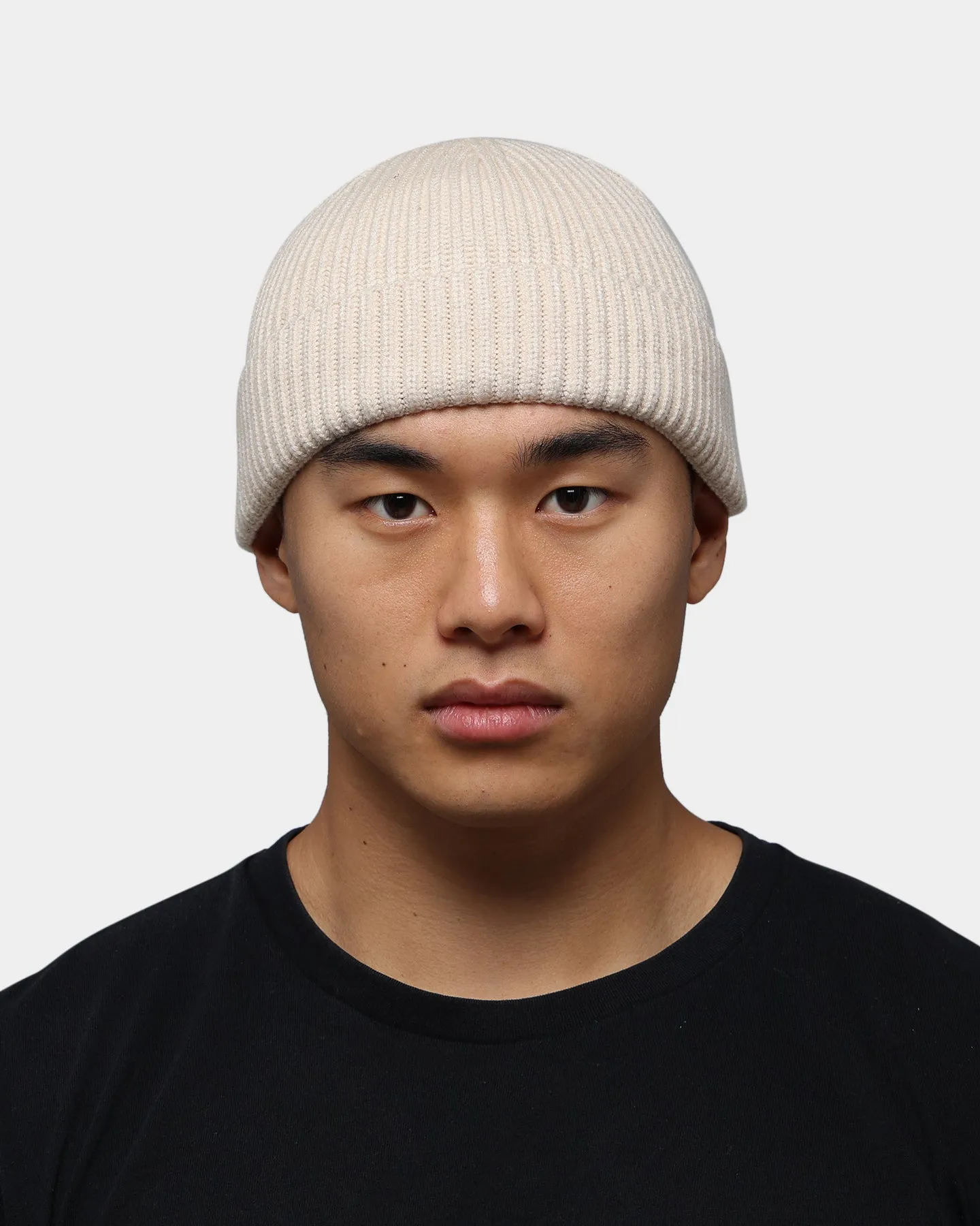 Goat Crew Fisherman Ribbed Knit Staple Beanie Tan