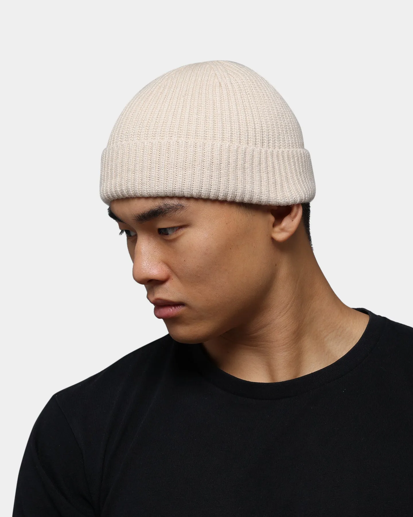 Goat Crew Fisherman Ribbed Knit Staple Beanie Tan