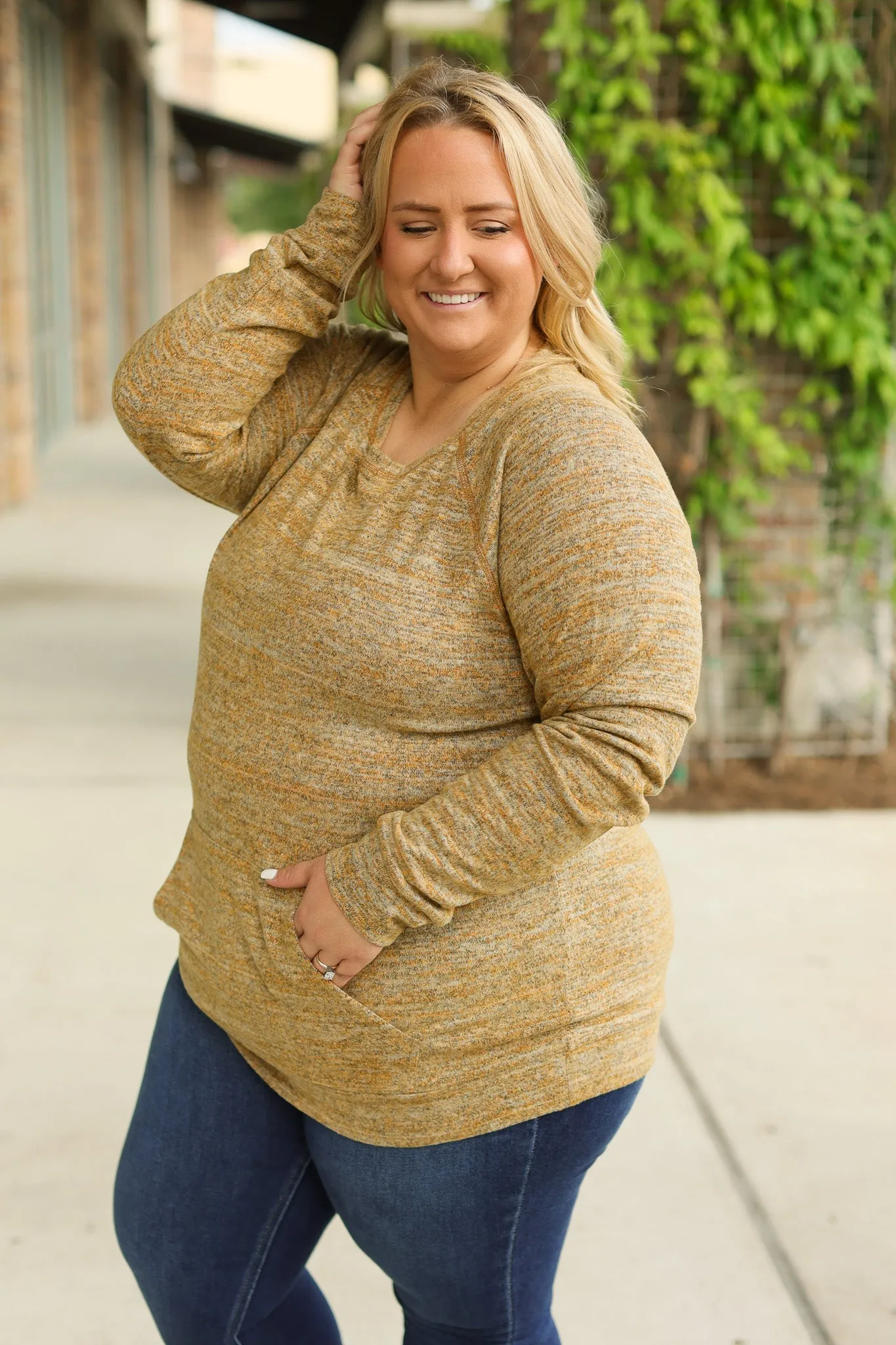 Hannah Pocket Pullover - Mustard by Michelle Mae