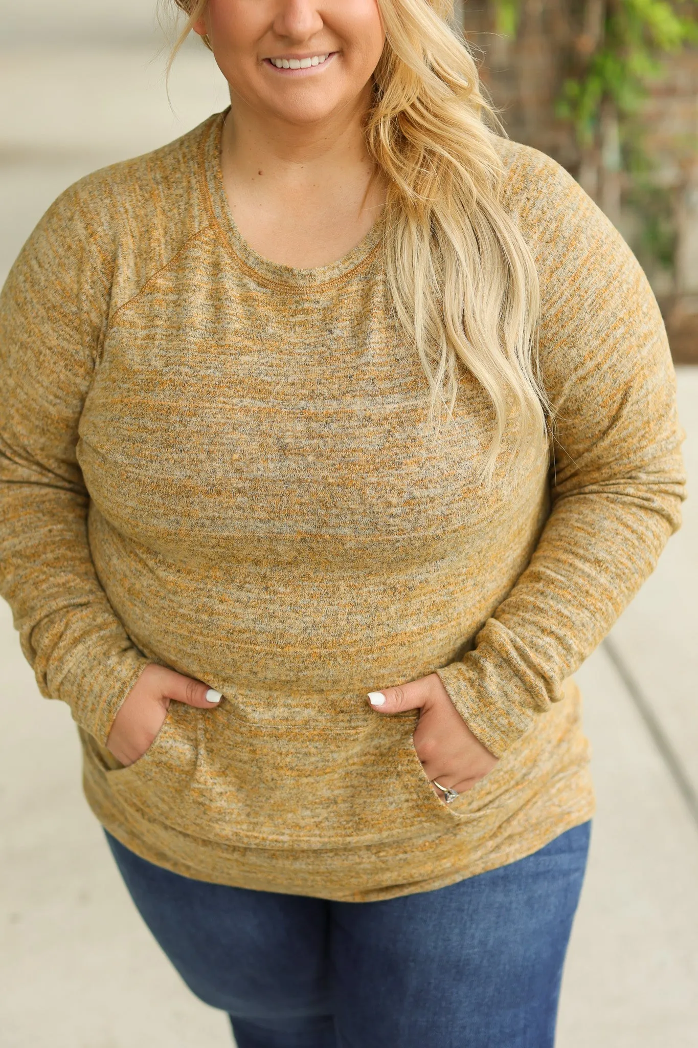 Hannah Pocket Pullover - Mustard by Michelle Mae