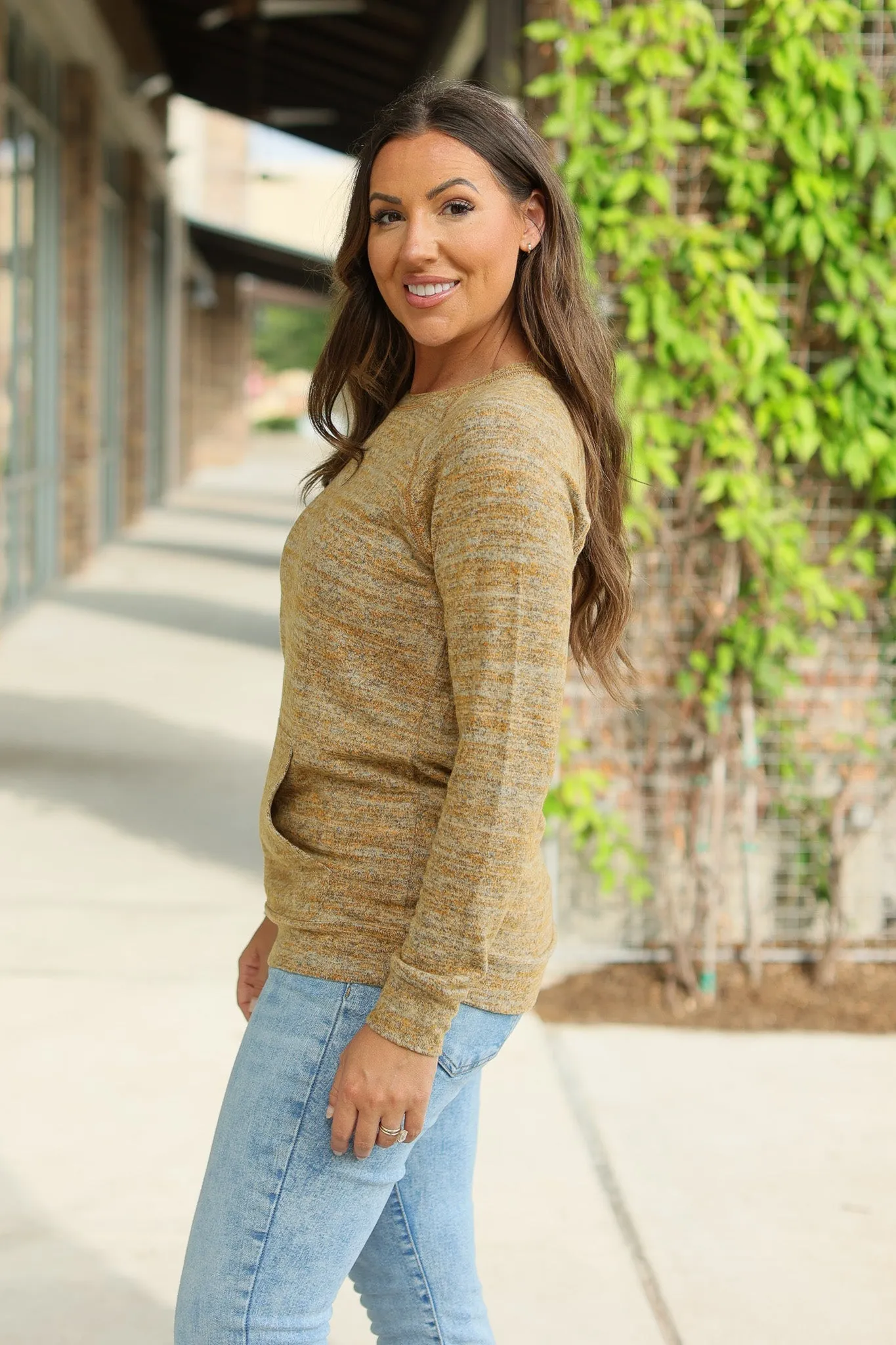 Hannah Pocket Pullover - Mustard by Michelle Mae