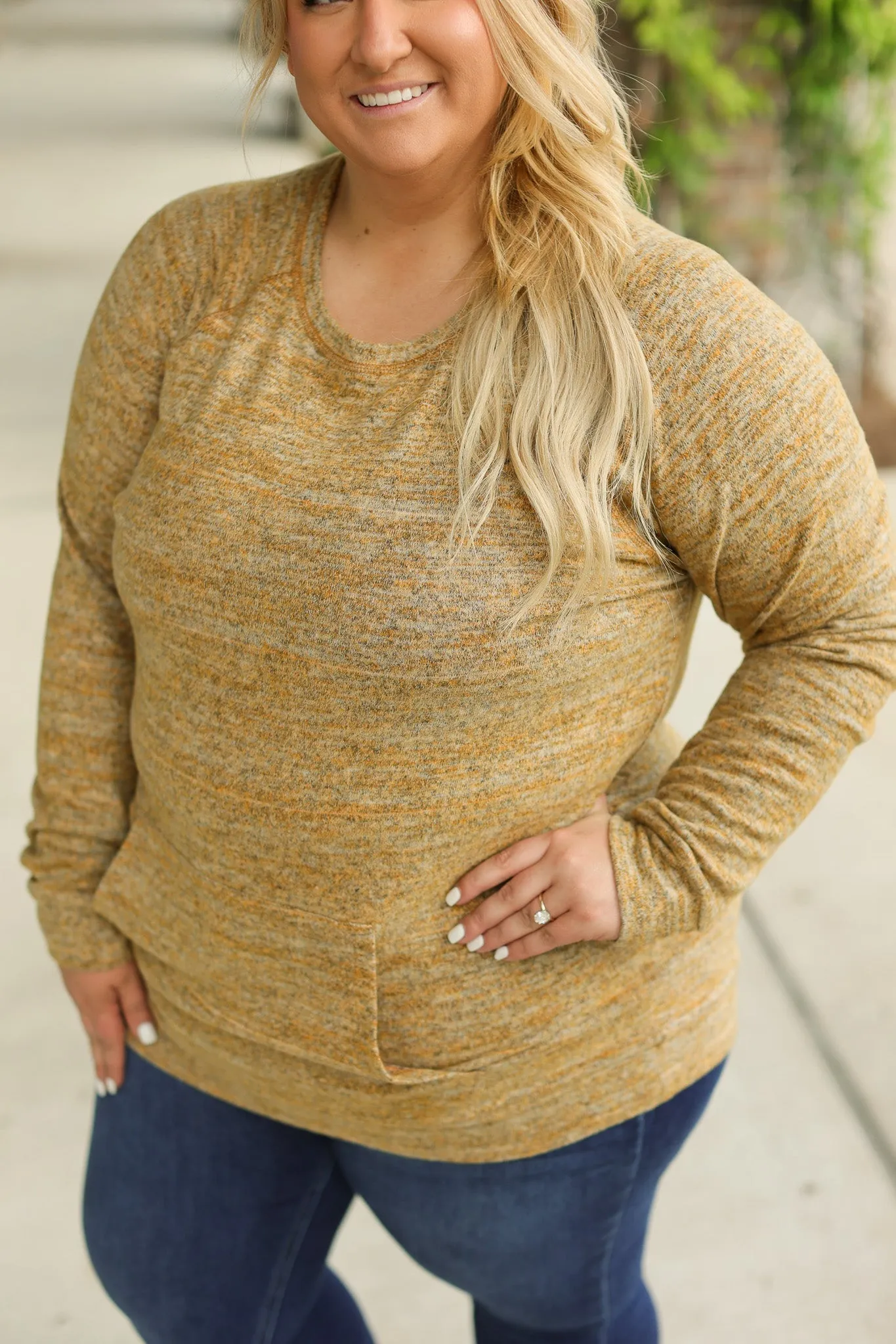 Hannah Pocket Pullover - Mustard by Michelle Mae