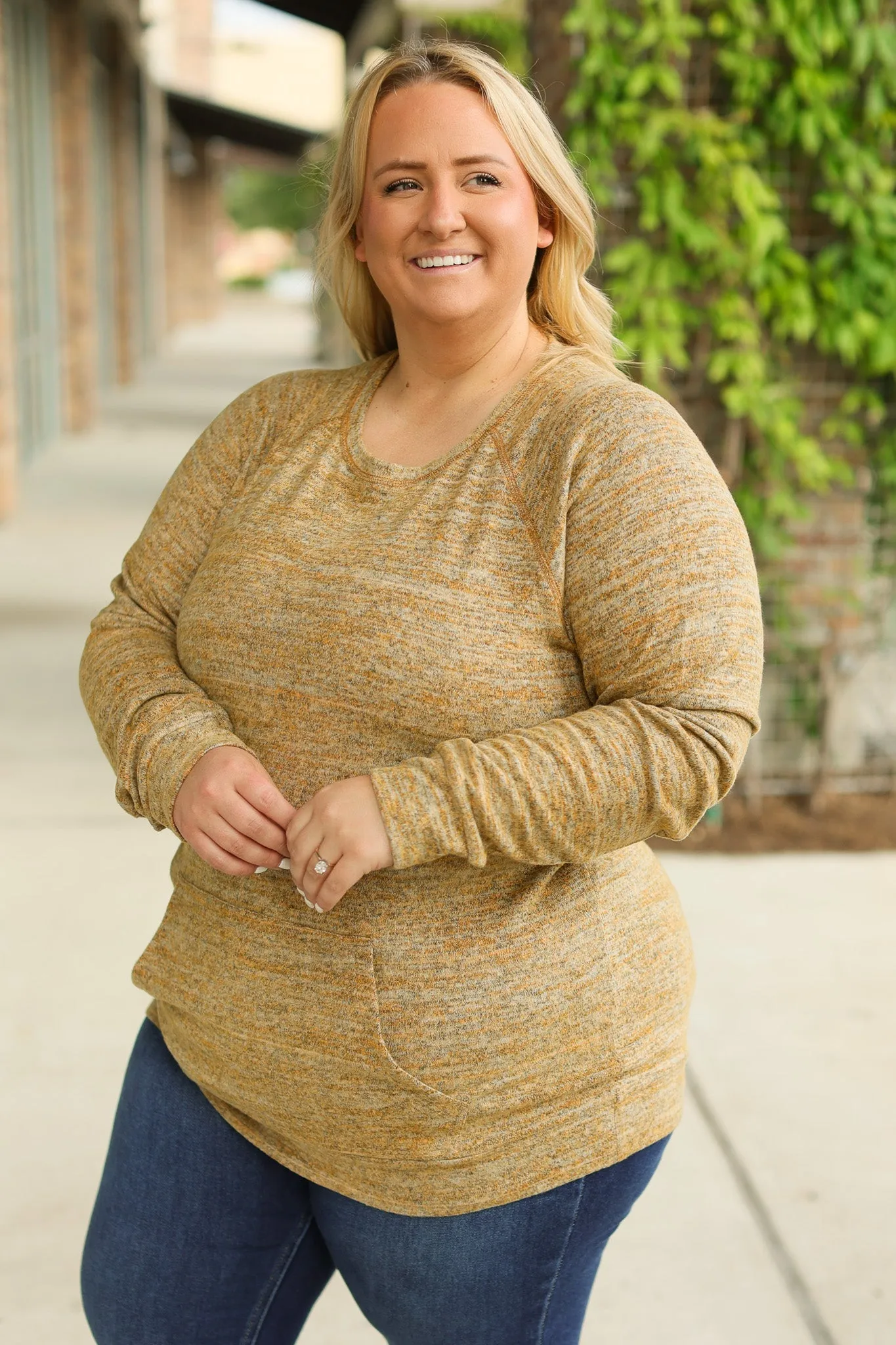 Hannah Pocket Pullover - Mustard by Michelle Mae