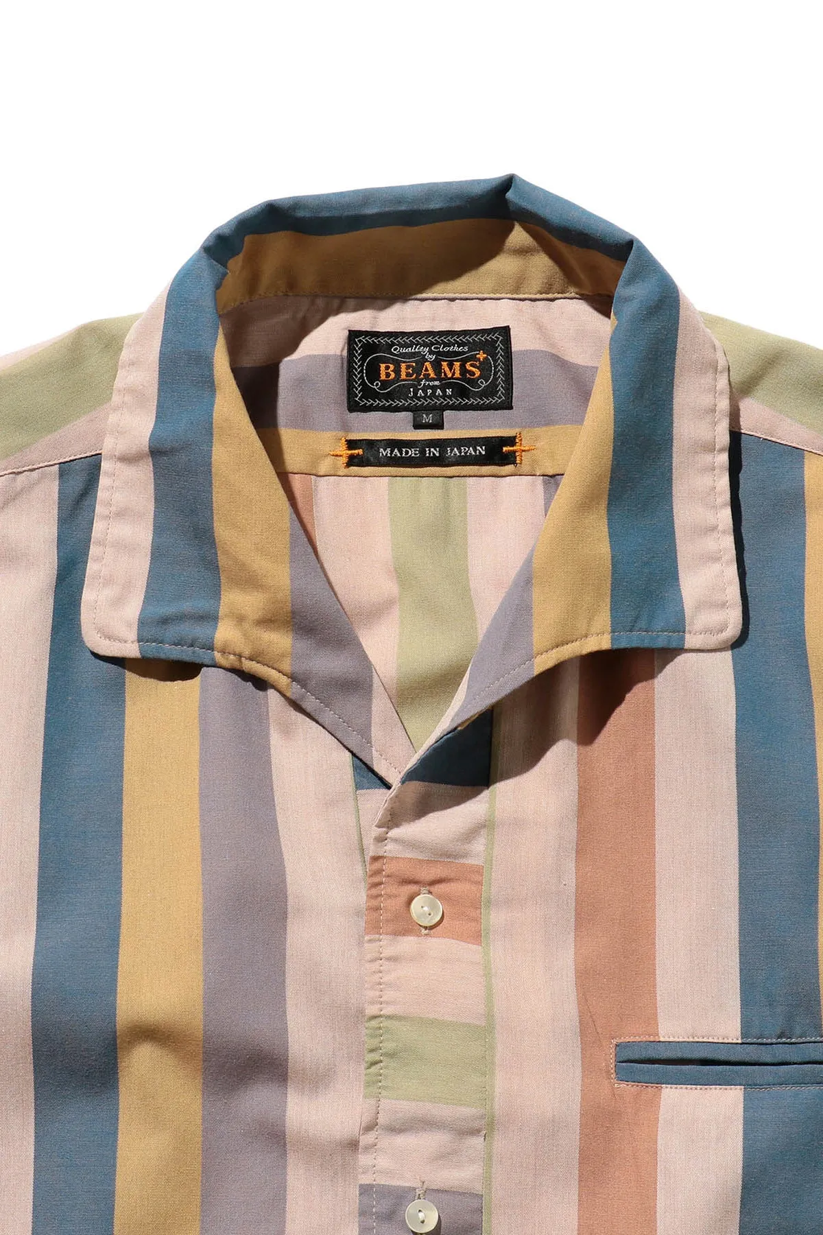 Italian Collar Multi Stripe - Beige