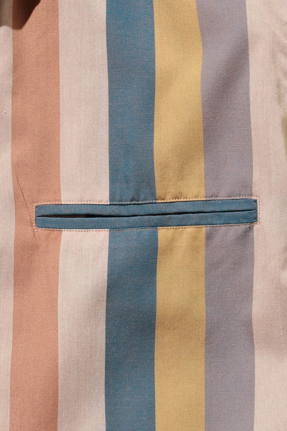 Italian Collar Multi Stripe - Beige