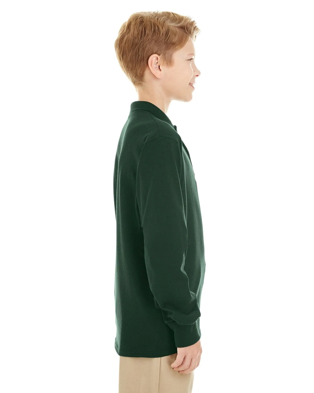 Jerzees 437YL Youth SpotShield Long-Sleeve Jersey Polo