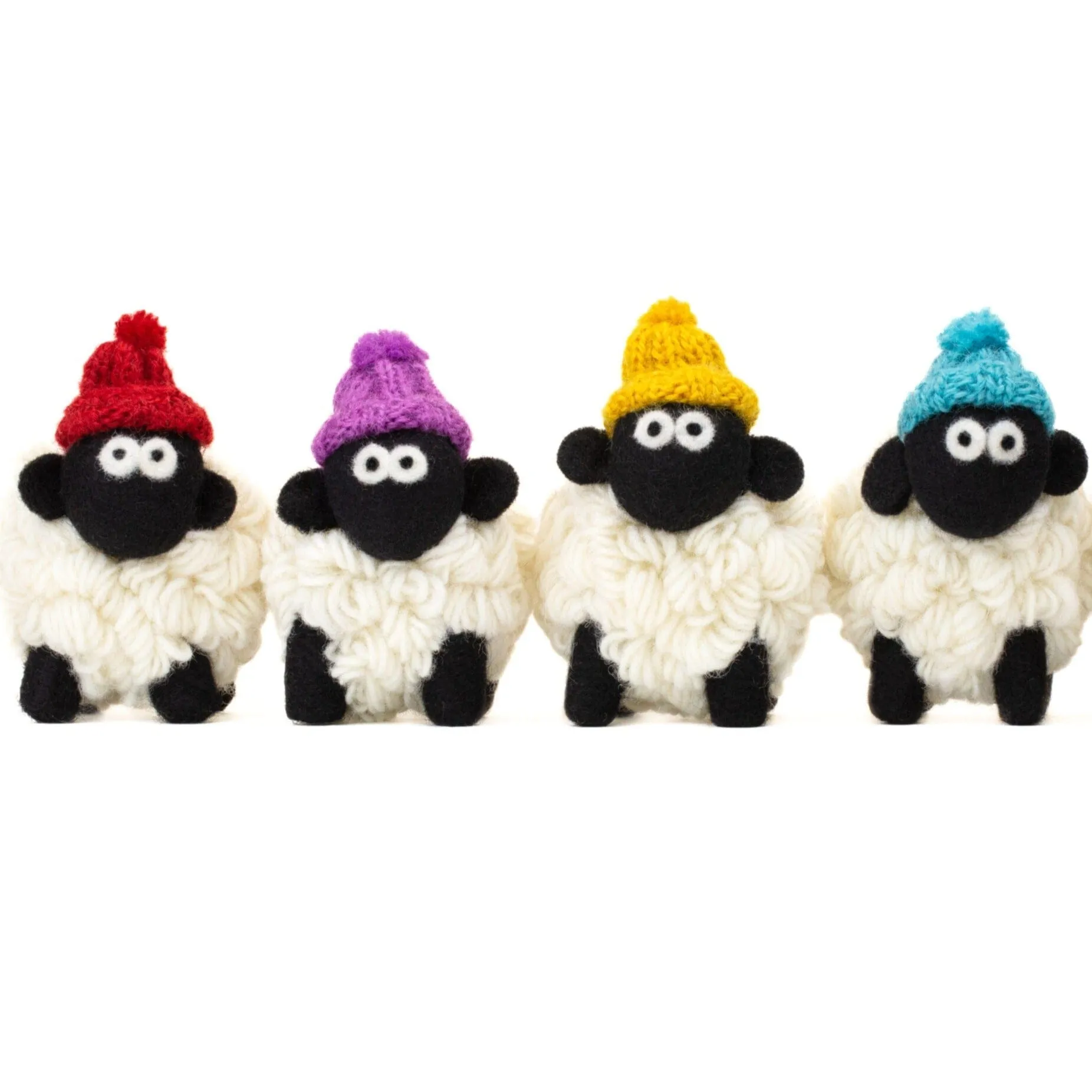 Knitted Sheep Collectable with Bobble Hat