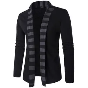 Men Striped Contrast Long Sleeve Fashion Cardigan - C4279TCC