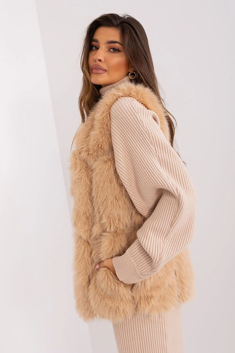 Mocha Brown Fur Vest