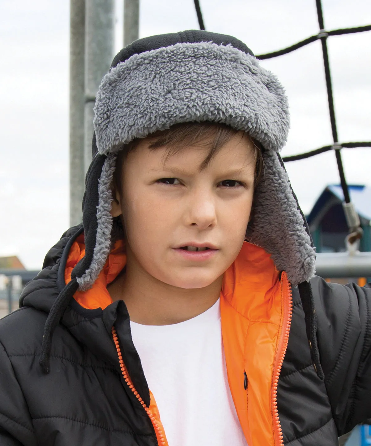 Navy/Black - Junior ocean trapper hat