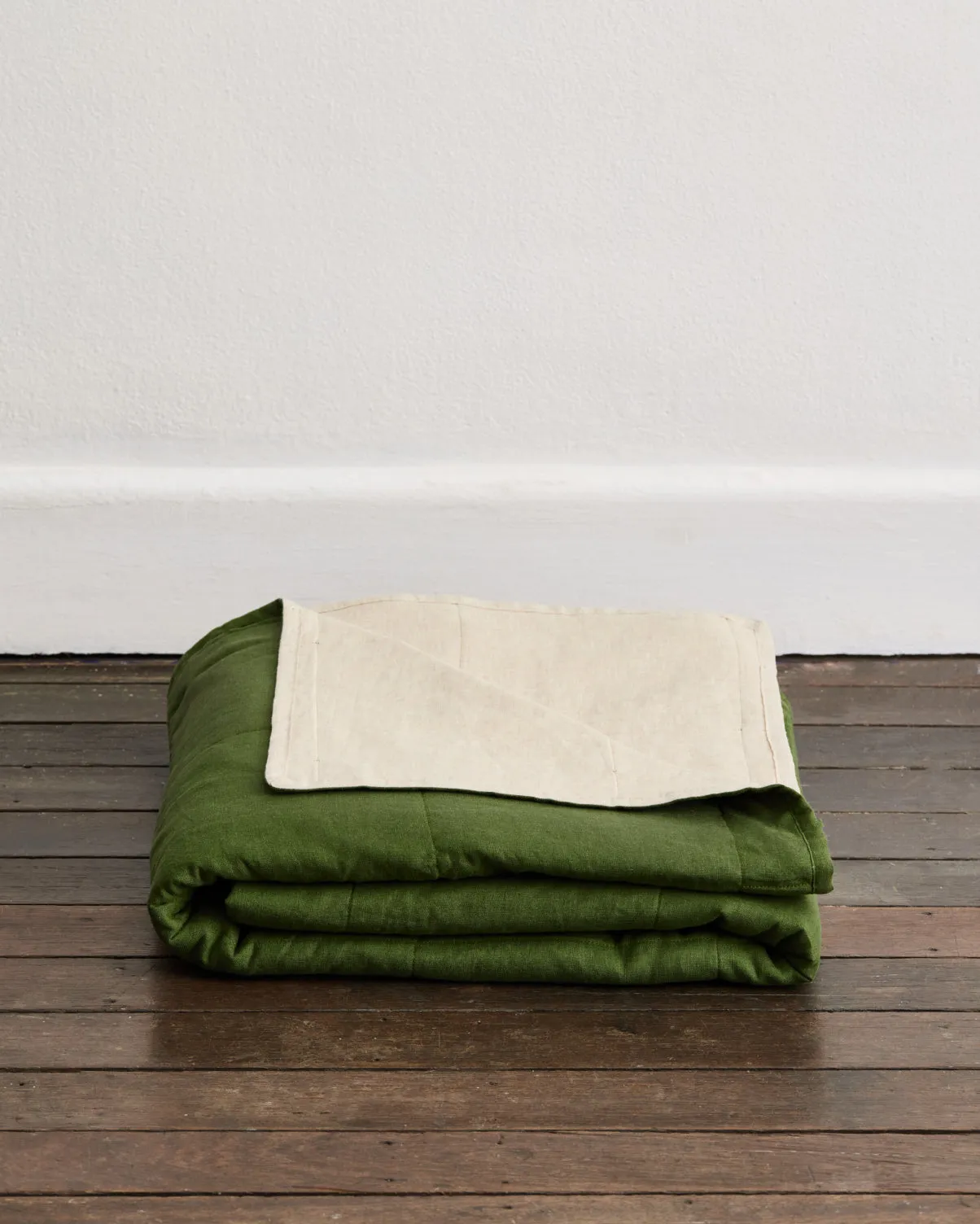 Olive & Oatmeal Two-Tone Quilt