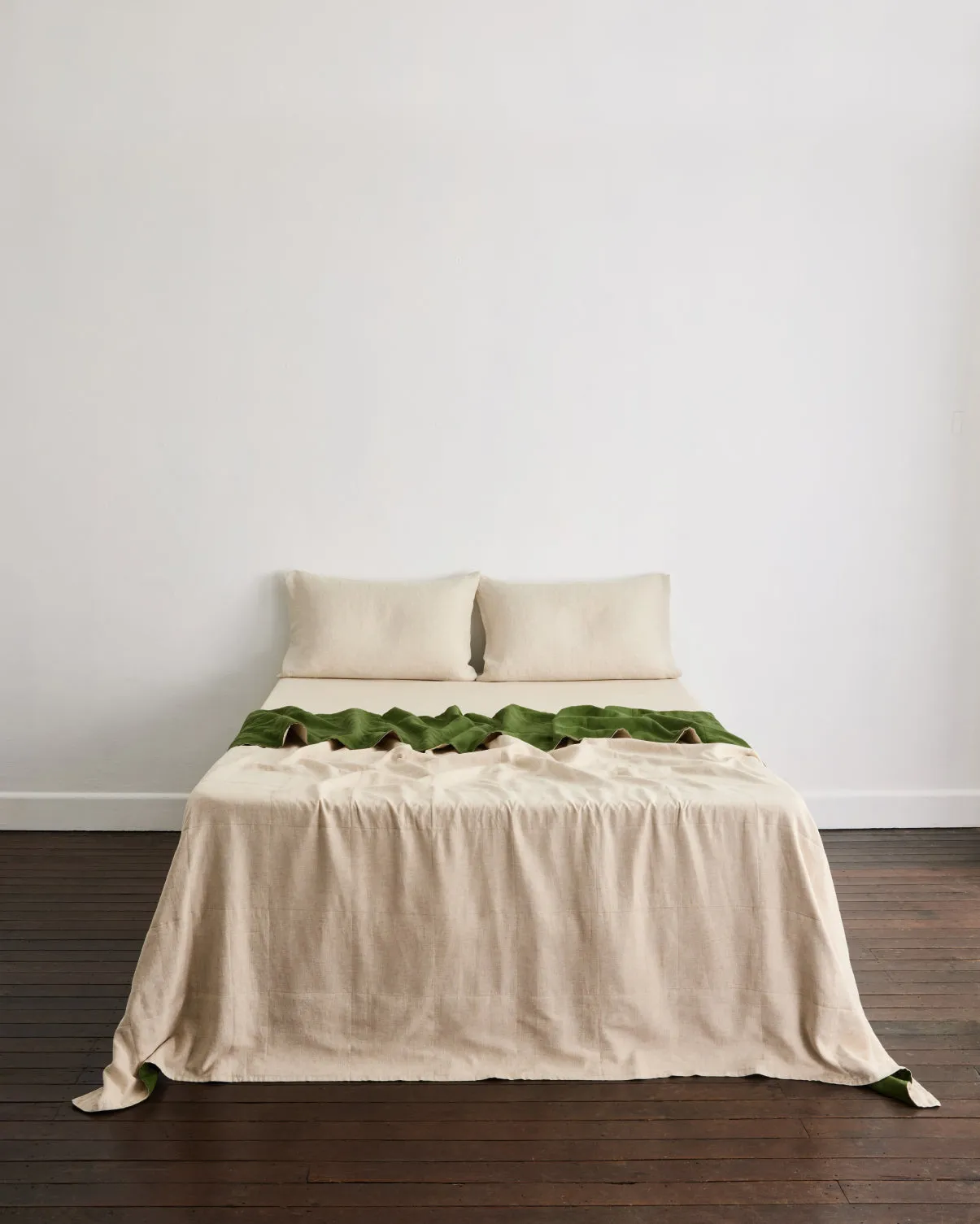 Olive & Oatmeal Two-Tone Quilt