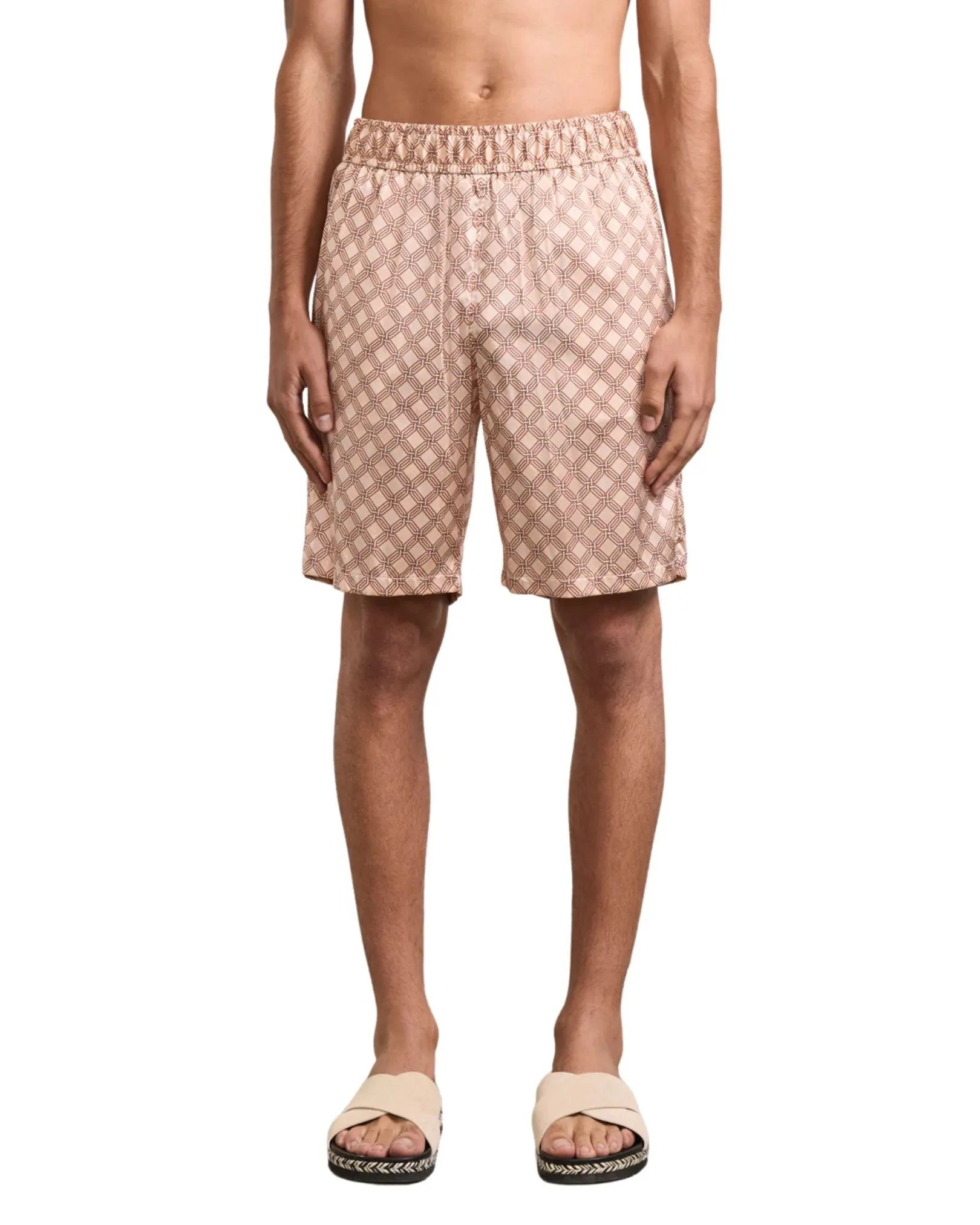 Palma Angra Trelica Printed Silk Short - Pink Salmon