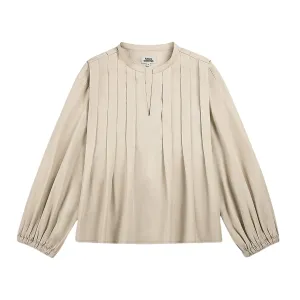 Pleated Balloon Sleeve Blouse