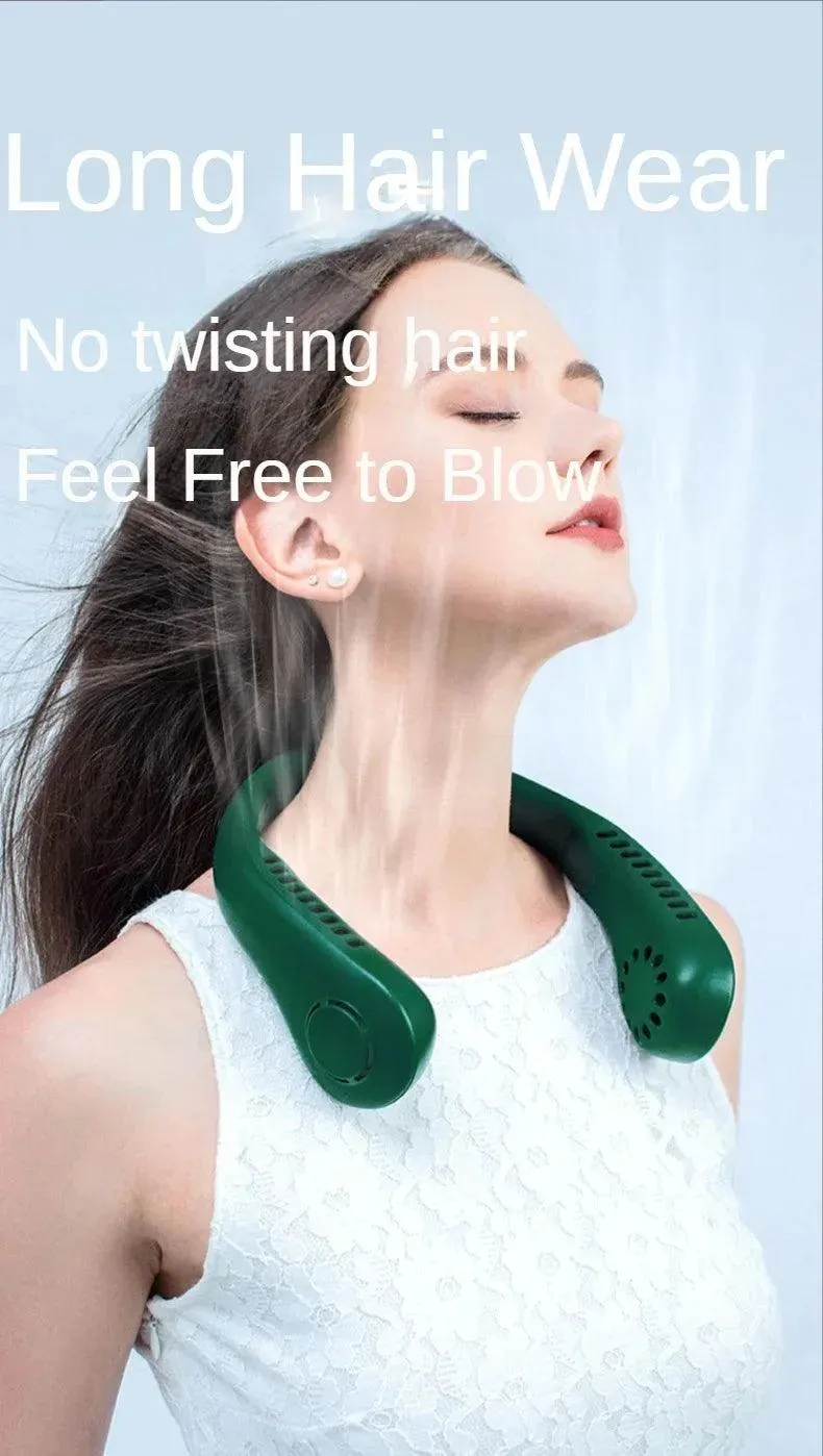 Portable Neck Fan - Mini Bladeless, USB Rechargeable & 3-Speed Cooling Solution