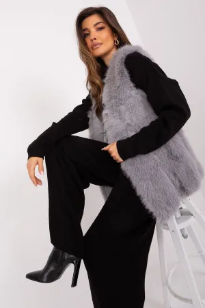 Silver Grey Fur Vest