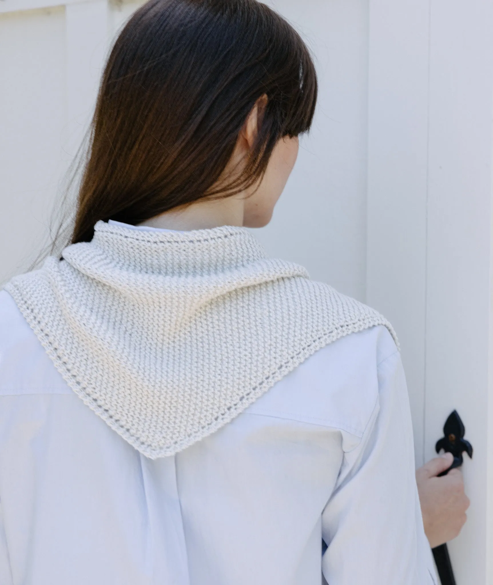 Simple Sideways Triangle Scarf Using Blue Sky Fibers Organic Cotton Sport