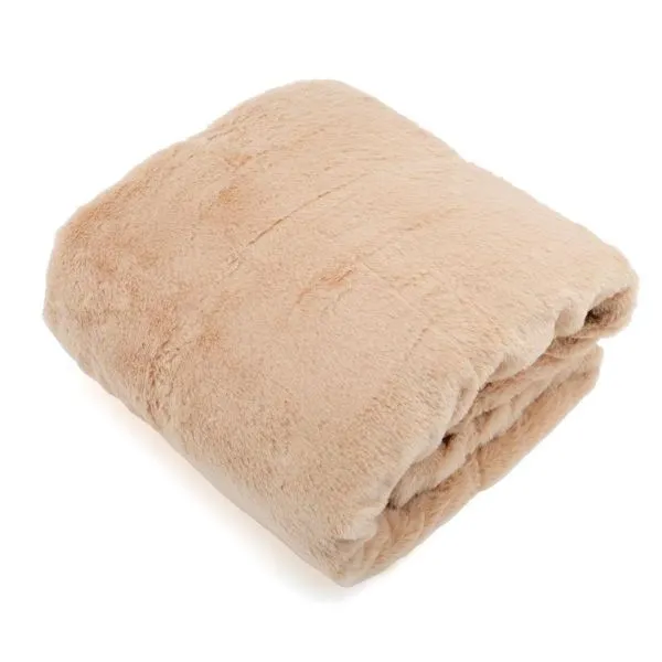 Soft & Cosy Double Layer Faux Rabbit Fleece & Sherpa Plain Colours Single Blanket - 150cm x 200cm