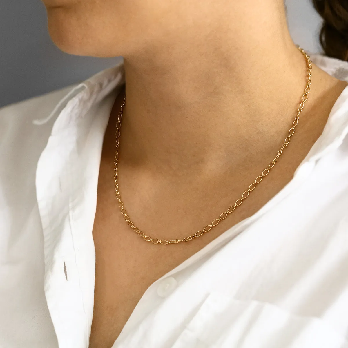 Soleil Collection 3mm Oval Trace Necklace | 9K Yellow Gold