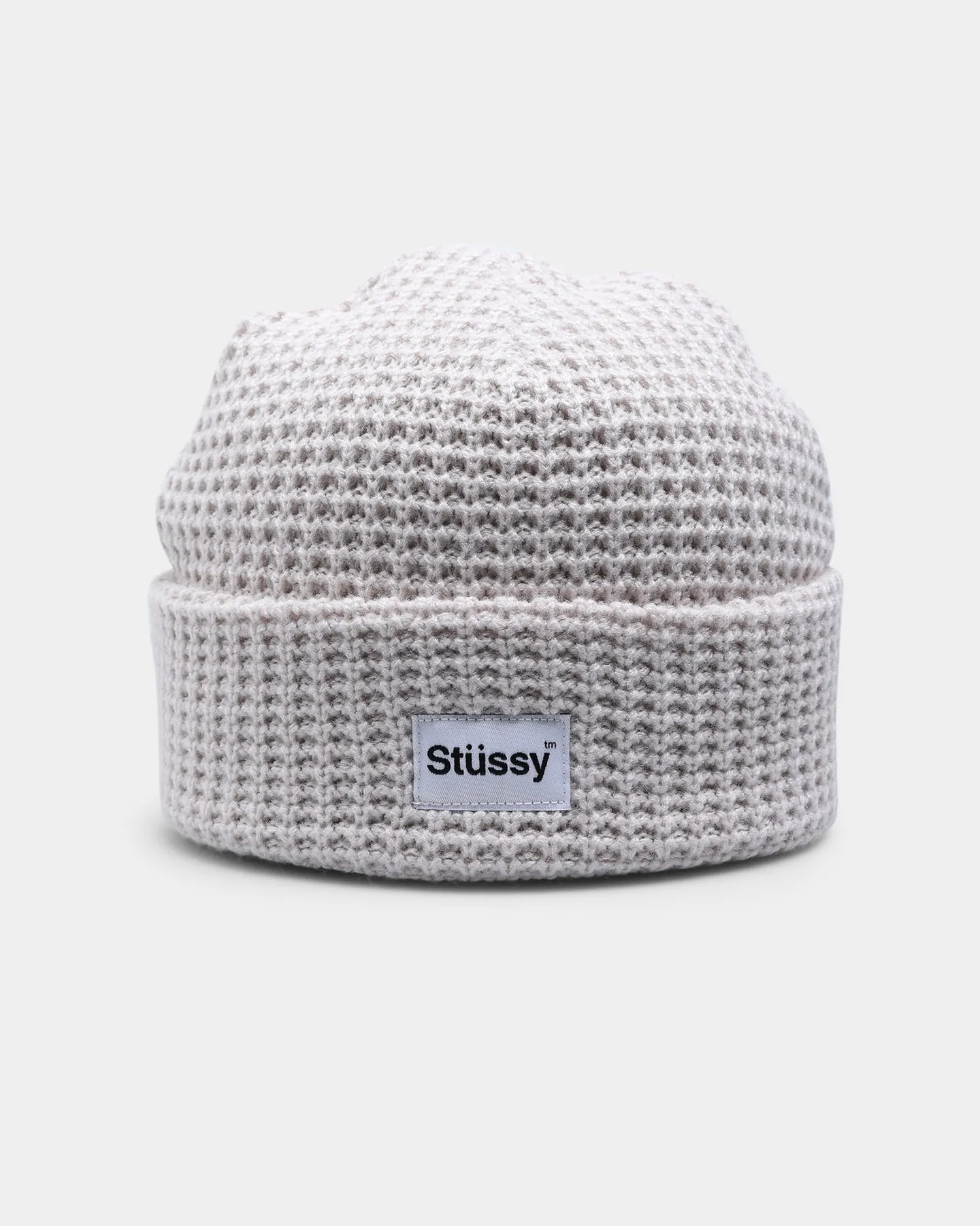 Stussy Trademark Waffle Beanie White Sand