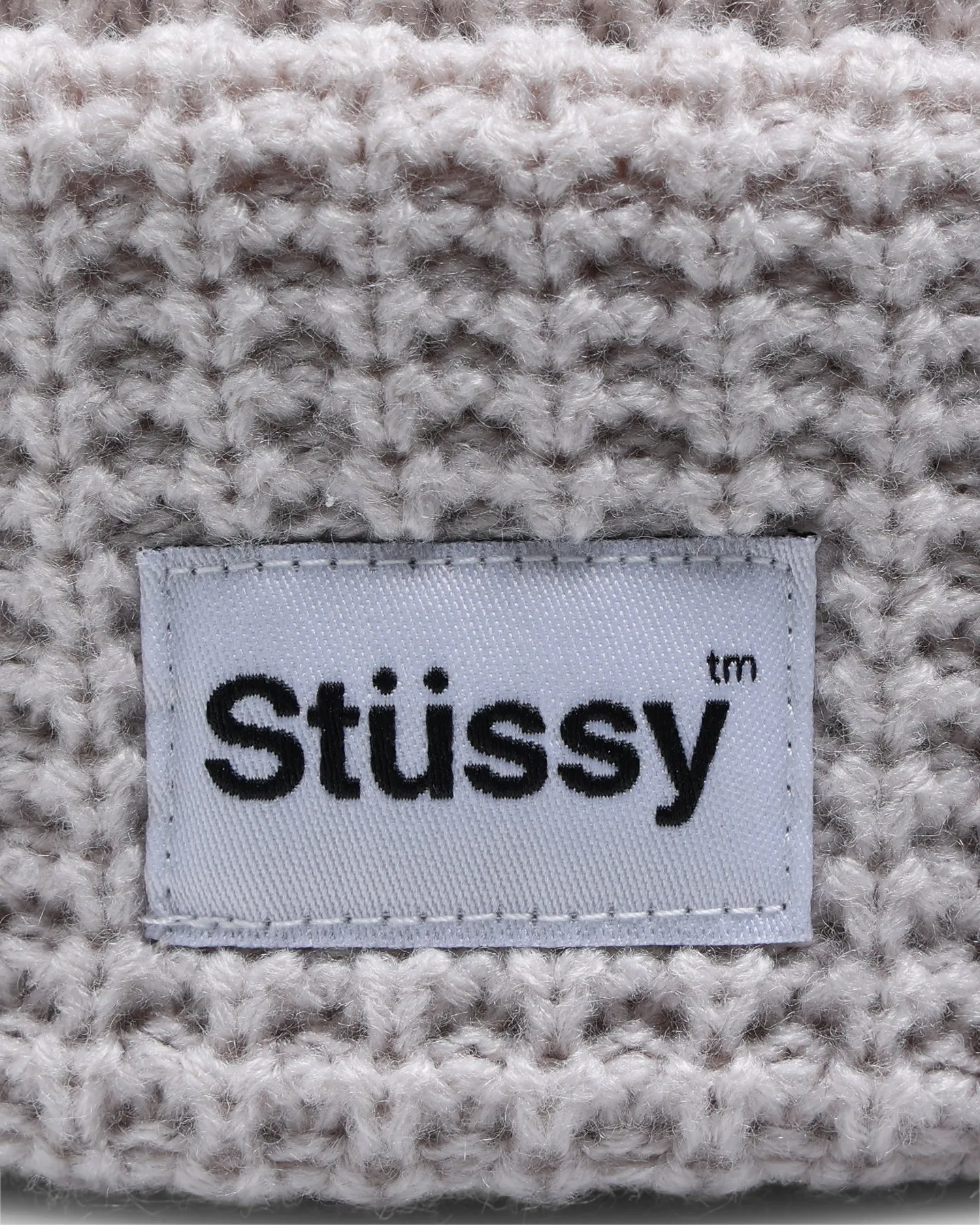 Stussy Trademark Waffle Beanie White Sand