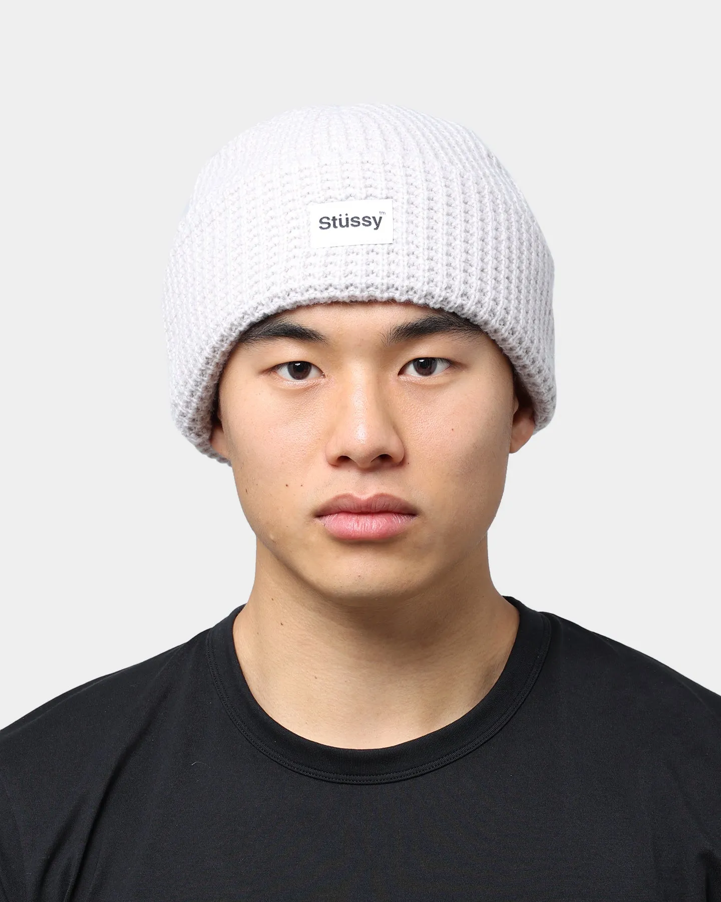 Stussy Trademark Waffle Beanie White Sand